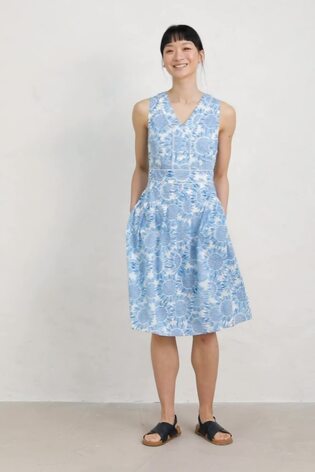 Buy Seasalt Cornwall Blue Sleeveless Villa Garden Dress from Next Luxembourg