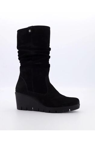 Buy Dune London Black Ruched Tasha Wedge Comfort Boots from Next Luxembourg