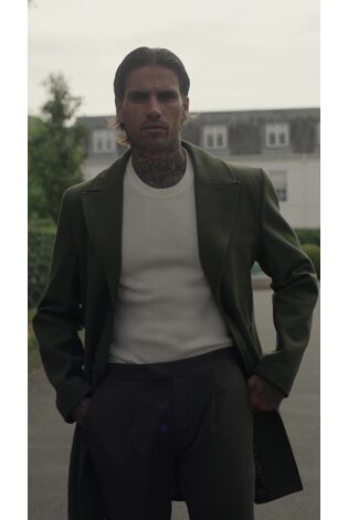 Harry Brown Green Josh Wool Melton Overcoat - Image 2 of 12