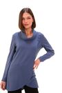 Roman Blue Wrap Front Cowl Neck Top - Image 2 of 6