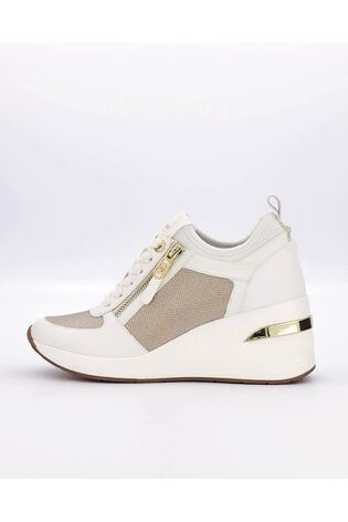 Dune London Gold Side Zip Eiline Wedge Trainers - Image 2 of 6 Dune London Gold Side Zip Eiline Wedge Trainers - Image 2 of 6