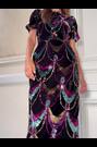 Love & Roses x V&A Multi Scallop Sequin Velvet Midi Dress - Image 2 of 6