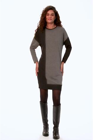Roman Grey Colour Block Knitted Jumper Dress - Image 2 of 6