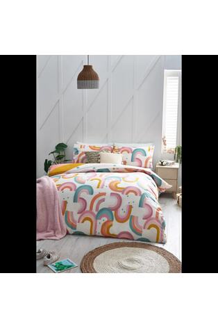 Buy Natural Scandi Rainbow Reversible Duvet Cover and Pillowcase Set from Next Luxembourg
