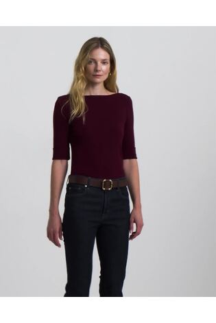 Lauren Ralph Lauren Judy Stretch Cotton Boatneck Top - Image 2 of 9