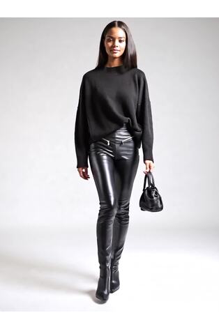Religion Black Ida Faux Leather Leggings - Image 2 of 7