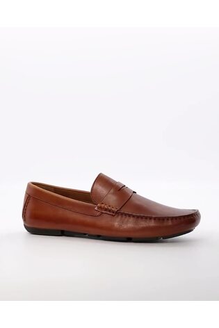Dune London Tan Brown Bradlay Saddle Driver Shoes - Image 2 of 6