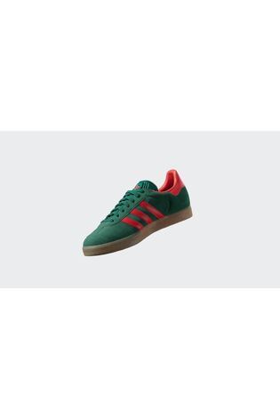 adidas Originals Green/Red Gazelle Trainers - Image 2 of 11