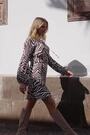 Rochie fit Sosandar Animal Imprimeuri Dantelă față &Evazat - Image 2 of 6