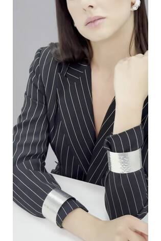 Aela Silver Tone Beaten Cuffs 2 Pack - Image 2 of 4