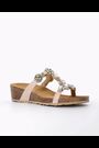 Dune London Cream Kaleidoscopes Jewel T-Bar Wedge Sandals - Image 2 of 7