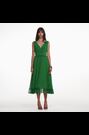 Self-Portrait Green Chiffon Midi Dress - Image 2 of 4