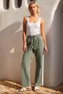Roman Green Tie Waist Bengaline Trousers - Image 2 of 5