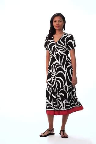 Roman Black Linear Border Shirt Dress - Image 2 of 5