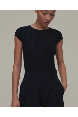 GapStudio Navy Blue Rib T-Shirt - Image 2 of 5