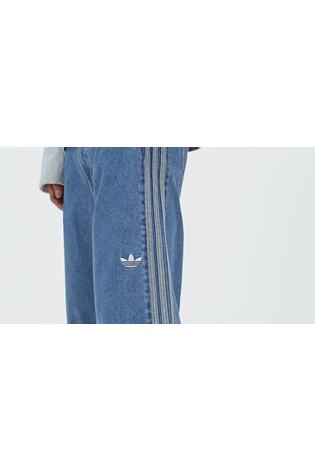 adidas Originals Blue Adicolor Denim Firebird Shorts - Image 2 of 6