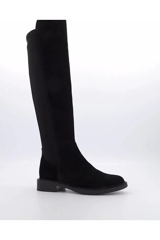 Dune London Black Text Under The Knee 50/50 Boots - Image 2 of 5