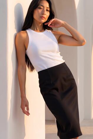 Roman Black Petite Stretch Pencil Skirt - Image 2 of 7