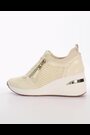 Dune London Natural Eilin Zip Detail Wedge Trainers - Image 2 of 7