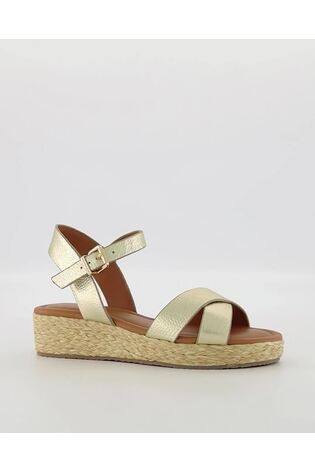 Buy Dune London Gold Wide Fit Linnie Cross Strap Flatform Sandals from Next Mexico