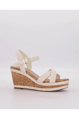 Blanco - Sandalias de tacón alto con cuña y parte superior trenzada Kelisa de Dune London - Imagen 2 de 6 Blanco - Sandalias de tacón alto con cuña y parte superior trenzada Kelisa de Dune London - Imagen 2 de 6
