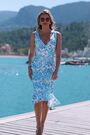 Sosandar White Floral Print Lace Ruffle Hem Dress - Image 2 of 6