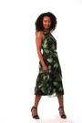 Roman Green Petite Floral Print Pleated Midi Dress - Image 2 of 6