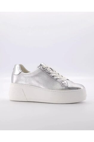 Dune London Silver Episode Flatform Sole Trainers - Image 2 of 6