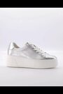 Dune London Silver Episode Leather Platform Trainers - Image 2 of 6
