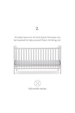 CuddleCo Grey Juliet Cot Bed with Mother and Baby Rose Gold Sprung Mattress - Image 2 of 5