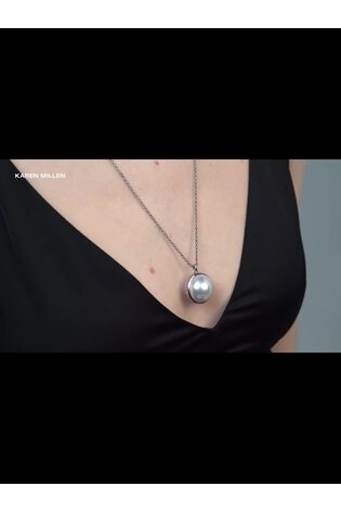 Karen Millen Silver Tone Large Pearl Ball Pendant Necklace - Image 2 of 4