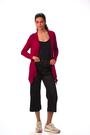 Roman Red Waterfall Front Jersey Knit Cardigan - Image 2 of 6