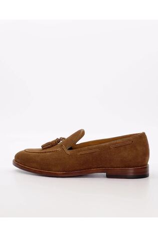 Rjav Chrome - Dune London Sandders Usnjeni podplat Tassel mokasini - Slika 2 iz 6