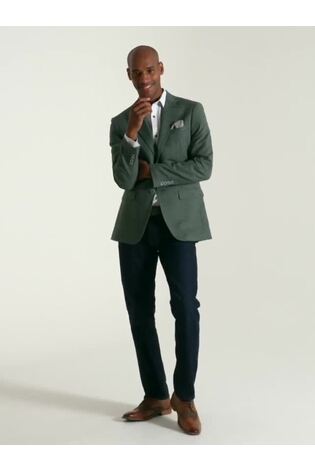 Skopes Green Tailored Fit Jamie Semi Plain Blazer Jacket - Image 2 of 10