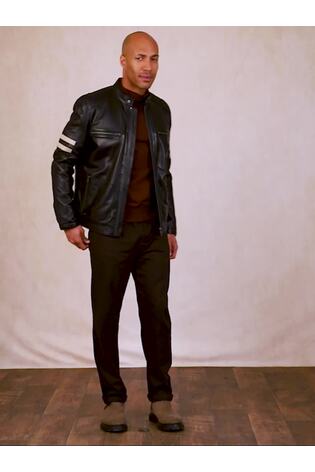 Negru - Jachetă Racer Lakeland Leather Charlie II - Imaginea 2 din 6