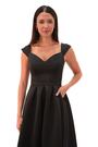 Roman Black Sweetheart Scuba Skater Midi Dress - Image 2 of 6