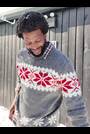 FatFace Grey Shelter Snowflake Fairisle Crew Neck Knitted Jumper - Image 2 of 7