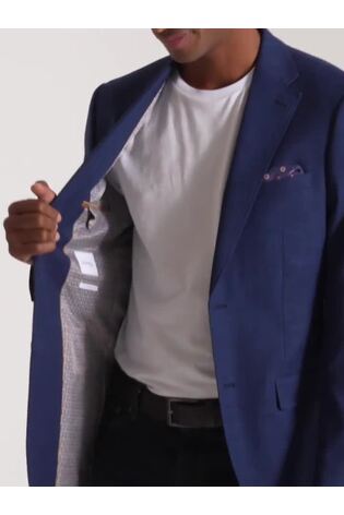 Skopes Blue Tailored Fit Jamie Semi Plain Blazer Jacket - Image 2 of 8