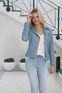 Sosandar light blue Leather Biker Jacket - Image 2 of 6