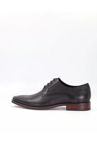 Dune London Black Stoney Embossed Detail Derby Shoes - Image 2 of 7