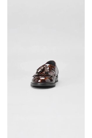 Kayumangging Kabibi - Lipsy Tassle Fringe Detail Flat Slim Slip On Workwear Loafers - Larawan 2 ng 6