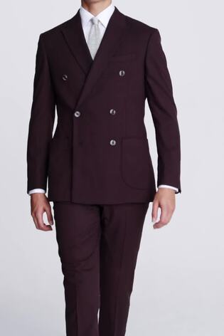 MOSS Tailored Fit Red Port Flannel Jacket