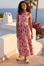 Roman Pink Floral Print Stretch Midi Dress - Image 2 of 6
