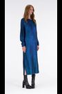 leem Blue Metallic Foil Printed Midi Dress - Image 2 of 5