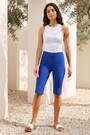 Roman Dark Blue Knee Length Stretch Shorts - Image 2 of 5
