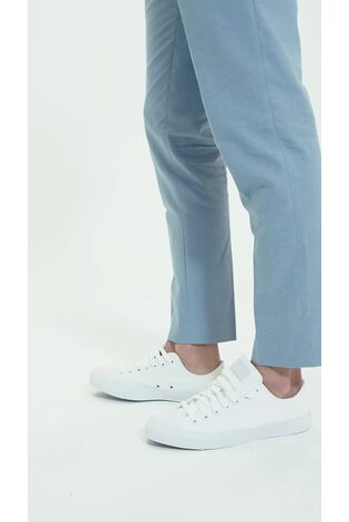 Harry Brown Blue Slim Fit Chris Linen Cotton Blend Suit: Smart Trousers - Image 2 of 6