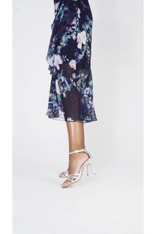 Lipsy Silver Regular Fit Skinny Mid Heel Sandal - Image 2 of 5