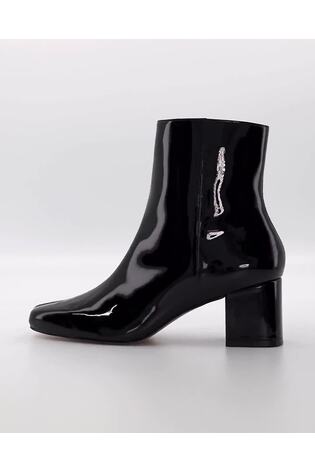 Dune London Black Branded Smart Block Heel Onsen Ankle Boots - Image 2 of 6