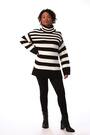 Roman Black Petite Stripe High Neck Jumper - Image 2 of 6