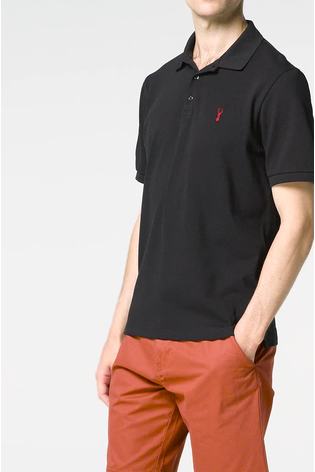 Black Regular Fit Pique Polo Shirt - Image 2 of 6